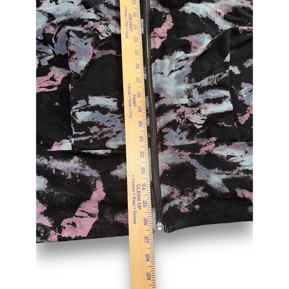 Athleta Hoodie Jacket Black Grey Tie Dye Size 1X Full Zip - Picture 4 of 5
